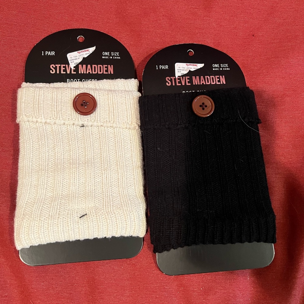 Steve Madden Cream and Black Boot Cuffs